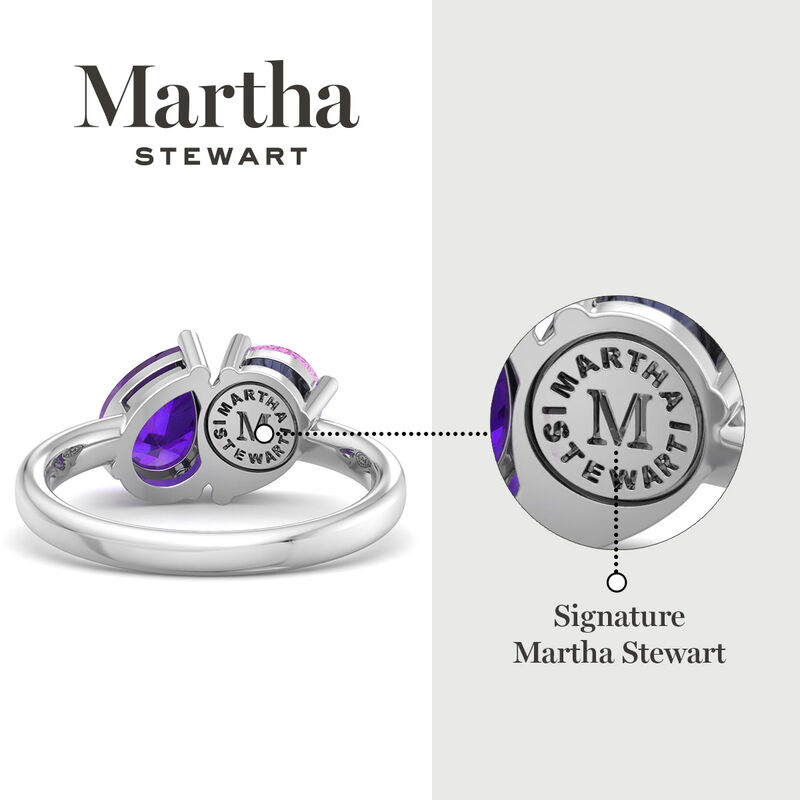 Martha Stewart 2ctw. Pink Sapphire & Amethyst Two Stone Ring In Sterling Silver image number null